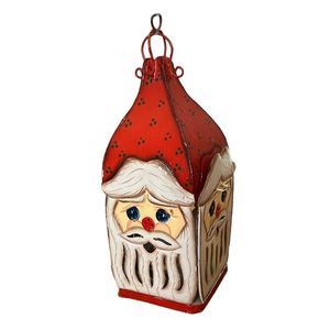 Santa Metal Candle Holder Lantern - 13"
